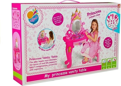 Toaletka LEAN Toys z krzesłem na nóżkach i akcesoriami 4236 (5905323219717)