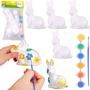 Набір пінопластових великодніх зайчиків LEAN Toys для розфарбовування фарбами, 4 шт. 21363 (5905991037965)