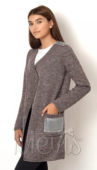 Кардиган для девочки Mevis розовый меланж 2557-03 158 см