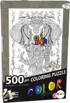 Puzzle do kolorowania LEAN Toys Słoń 500 elementów 14154 (5905679070383)