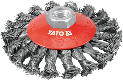 Szczotka tarczowa Yato FI 100 mm z gwintem m 14 drut splatany YT-4763 (5906083947636)
