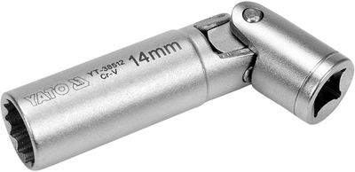 Насадка YATO 12-гранн. до свічок шарн. двиг. 3/8" М14 (YT-38512)