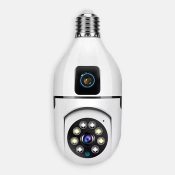 Двойная Wi-Fi камера E27 Sq02 датчик движения ночное видение двусторонняя связь установка патрон