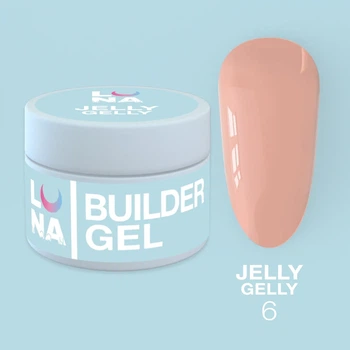 Моделирующий гель-желе LUNAMoon Jelly Gelly №6 (Персиково-бежевый) для укрепления, наращивания ногтей, 15 мл.