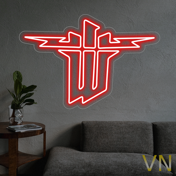 Неонова вивіска "Wolfenstein" 80х53 см