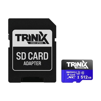 Карта памяти Trinix 512GB miсroSDXC с SD-адаптером U3 V30 A1 (90-00038)