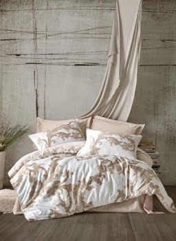 Постільна білизна євро розмір Cotton Box Lux Satin Loren Bej