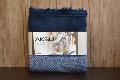Хлопковый плед Aksu 180×220 см Montant Mavi