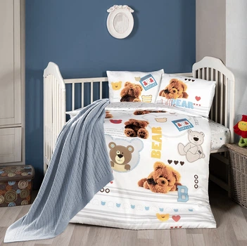 Постільна білизна для новонароджених з пледом First Choice Baby Digital Satin Nirvana Bear