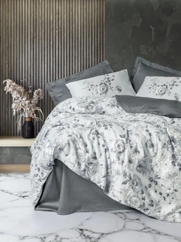 Постільна білизна євро розмір Cotton Box Lux Satin Moale Gri