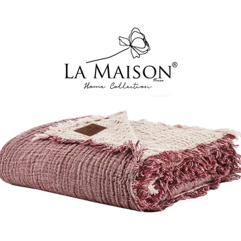 Муслиновое покрывало La Maison 230×240 Selin темно-розовый