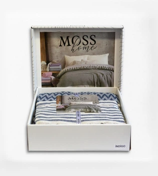 Хлопковое покрывало Moss Miray 210 x 230 см Indigo