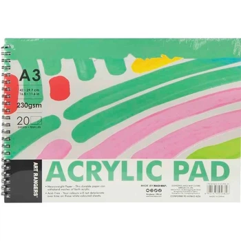 Скетчбук блокнот для рисования Acrylic Pad А3 - 20 листов боковая спираль 42×29,7 см