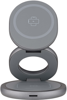 Ładowarka indukcyjna Qualo z funkcją uchwytu 24W Grey (5907457783195)