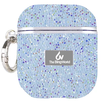 Чехол Bling World Rock Diamond для AirPods 1/ AirPods 2, TPU, кристальный дизайн Sky blue
