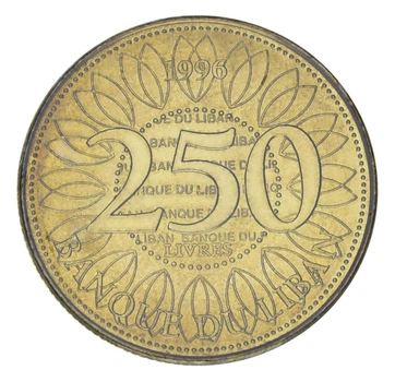 Монета Ливан 250 ливров 1996 UNC (KM#36)