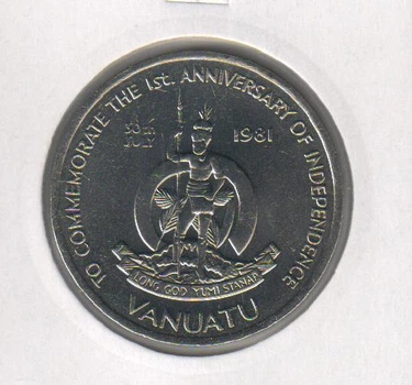 Монета Вануату 50 вату 1981 UNC (KM#1)