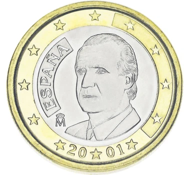 Монета Испания 1 евро 2001 Биметалл AU-UNC