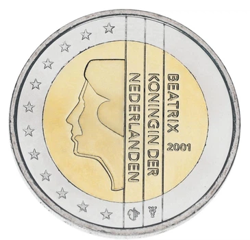Монета Нидерланды 2 евро 2001 Биметалл AU-UNC
