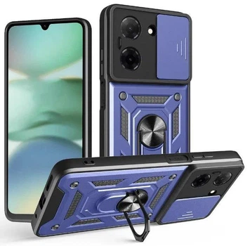Чехол Camshield c кольцом-подставкой на Poco C71 / dark blue