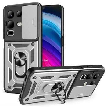 Чехол Camshield c кольцом-подставкой на Infinix Note 50 Pro Plus (5G) / silver