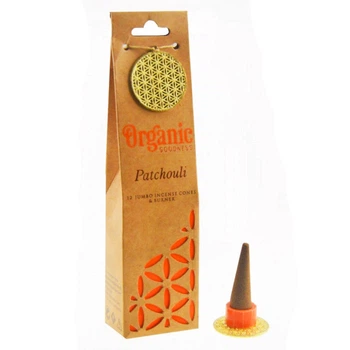 Ароматические конусы с керамической подставкой Пачули Organic Goodness 12шт в коробке Patchouli