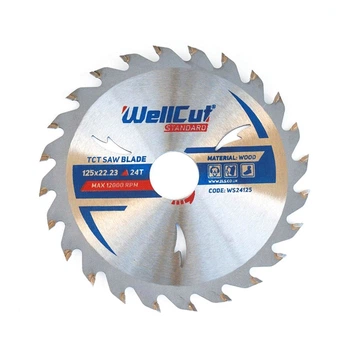 Пильный диск 125x1,8x22,2мм 24T по дереву [INKRUM00W1250240SW] WS24125 Wellcut