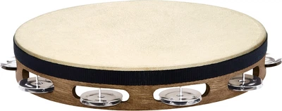 Тамбурін MEINL Headed Wood Traditional Goatskin Tambourine Stainless Steel Jingles TAH1WB