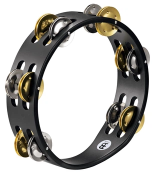 Тамбурін MEINL Compact Wood Tambourine Steel-Solid Brass Jingles Black CTA2M-BK