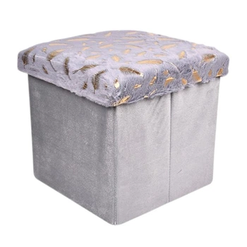 Тумба-пуф з кришкою Plush 35х35х35 см, з м'яким сидінням Сірий (R33442)