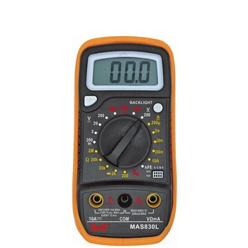 Мультиметр цифровой HAOYUE MAS830L батарейка 9V, 2 щупа, с подсветкой и функцией HOLD