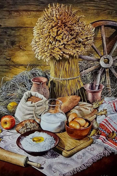 Алмазная мозаика (вышивка) Традиционный дедух 40х60, полная выкладка, квадратные камни, без подрамника