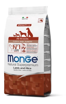 Сухой корм MONGE DOG All breeds Puppy & Junior ягненок с рисом - 2,5 кг