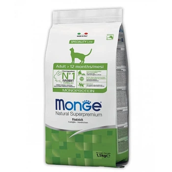 Сухой корм MONGE CAT Adult с кроликом - 1,5 кг