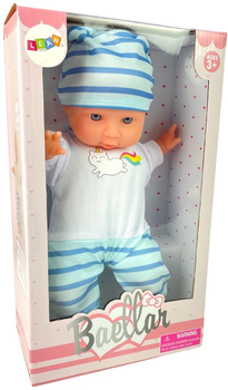 Пупс Lean Toys у смугастій піжамі Blue 30 см (5904665999226)