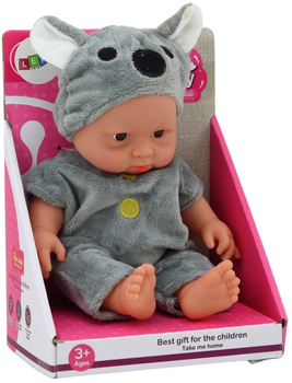 Пупс Lean Toys в одязі з шапочкою Grey 21 см (5905991005834)