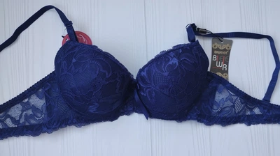 Бюстгальтер Biweier мереживо push up синій 80В 922