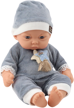 Пупс Lean Toys у піжамі з шапочкою Grey 30 см (5905991055808)
