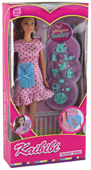 Лялька Lean Toys Мама вагітна з дитиною та аксесуарами 30 см (5905515355575)