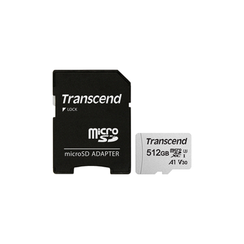 Карта памяти Transcend 512 GB microSDXC Clase 10 UHS-I (U3) + SD-adapter TS512GUSD300S-A