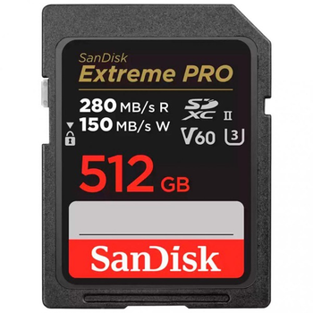 Карта памяти SanDisk 512 GB SDXC Extreme Pro UHS-II U3 V60 Class 10 (SDSDXEP-512G-GN4IN)