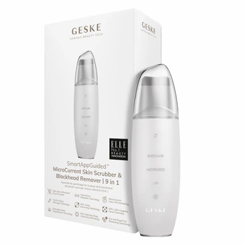 Микротоковый скрабер для кожи и устранения черных точек GESKE MicroCurrent Skin Scrubber&Blackhead Remover 9в1 белый