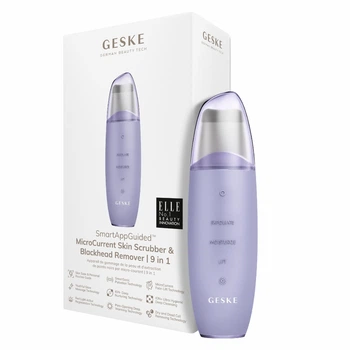 Мікрострумовий скрабер для шкіри та усунення чорних точок GESKE MicroCurrent Skin Scrubber&Blackhead Remover 9в1 пурпурний