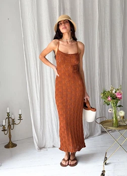 Пляжное платье Кружево ART KNIT янтарное, S-M 040551