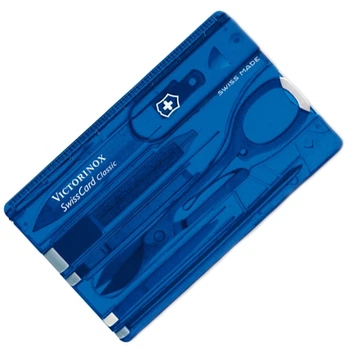 Набір Victorinox Swisscard (82х54х4мм, 10 функцій), синій прозо. 0.7122.Т2