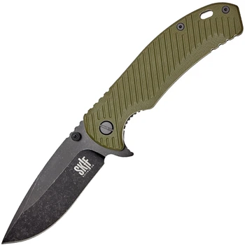 Ніж складаний SKIF Sturdy II BSW (довжина: 223мм, лезо: 96мм, чорне), оливковий