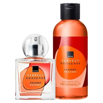 Жіночий парфумерно-косметичний набір Avon Perfect Nonsense Peppery Peaches (парфумна вода 50 мл парфумований гель для душу 150 мл)