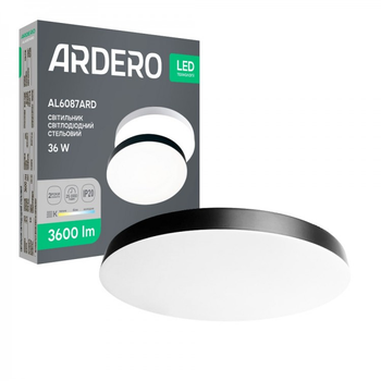 Светодиодный накладной светильник Ardero AL6087ARD TREND 36Вт 3000-6000К 3600Лм черный 400х42 мм