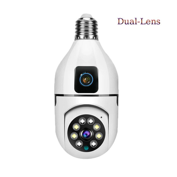 Двойная камера в патрон E27 WiFi с датчиком движения и ночной съемкой 360*2MP