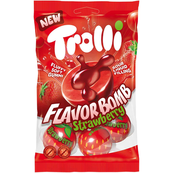 Жевательная конфета Trolli Flavor Bomb Strawbery Клубника 4 шт, 75г